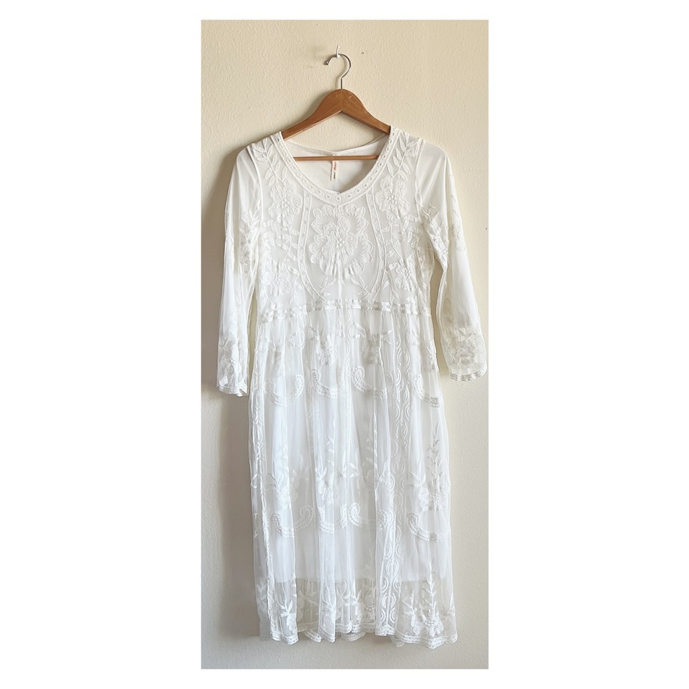 ❌SOLD❌Orange Creek Boho Lace Scallops Dress